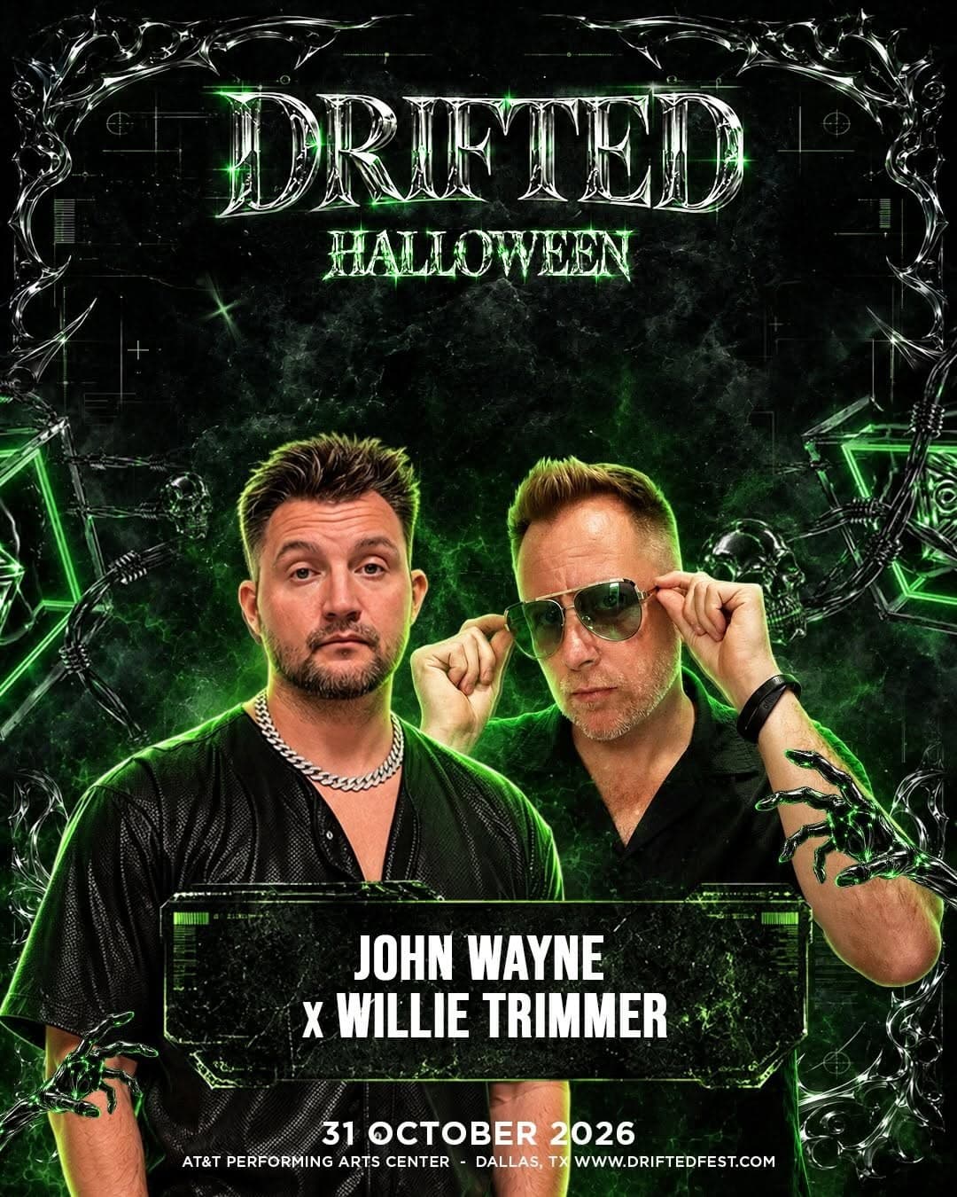 John Wayne and Willie Trimmer, Drifted Halloween Main Stage poster
