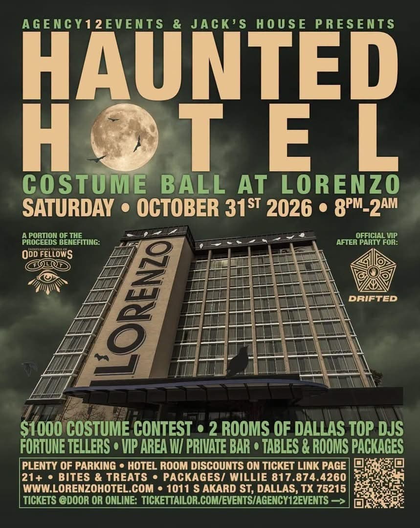 Haunted Hotel Costume Ball at Lorenzo flyer, Saturday October 31 2026, 8 PM to 2 AM
